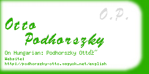 otto podhorszky business card